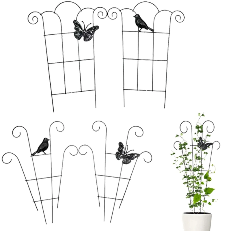 Metal Kafes Dayanıklı Anti Korozyon Bahçe Arka Bahçe Veranda Balkon saksı Bitkiler için Asma Bitki Destek Kazık