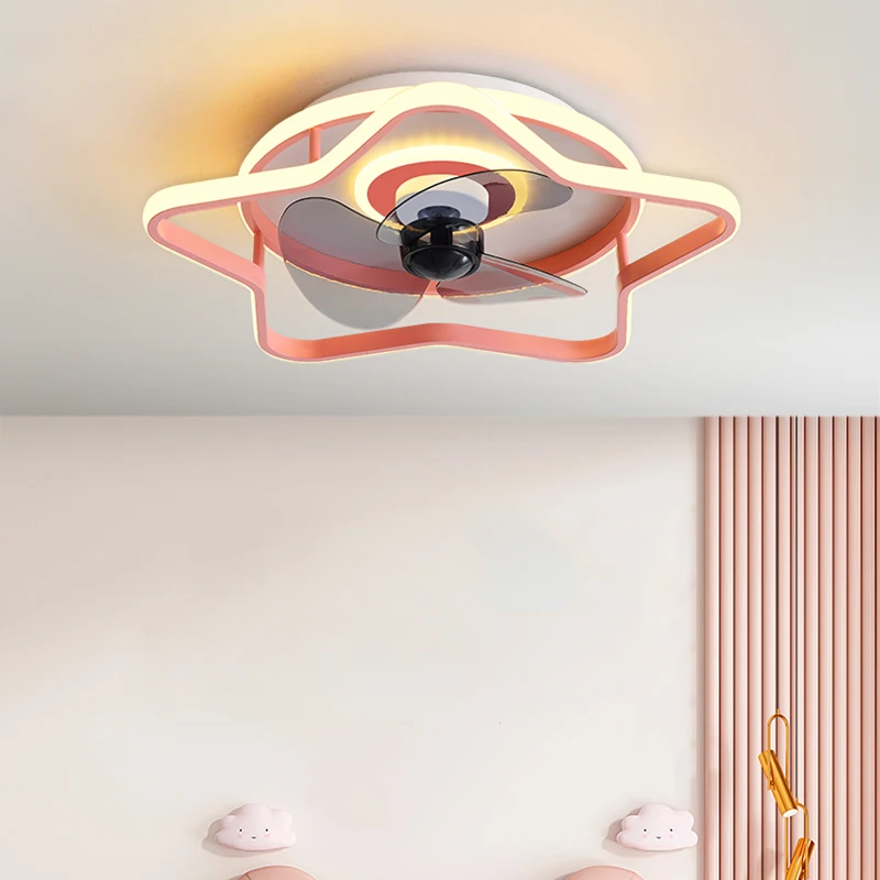 Modern basit yatak odası tavan vantilatörü ile LED lamba ve kontrol fanı tavan lambası restoran tavan lambası iç mekan aydınlatması