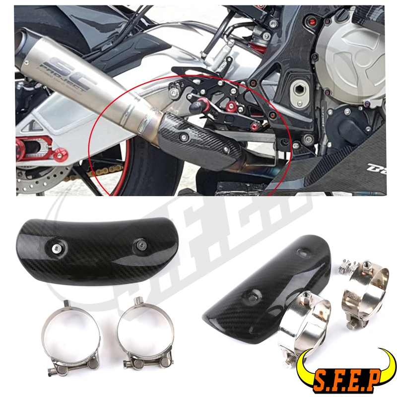 Motosiklet Fiber karbon deşarj koruması susturucu ısı borusu koruma ekran kapsama Honda CBR650F / CB650F ve CBR500R