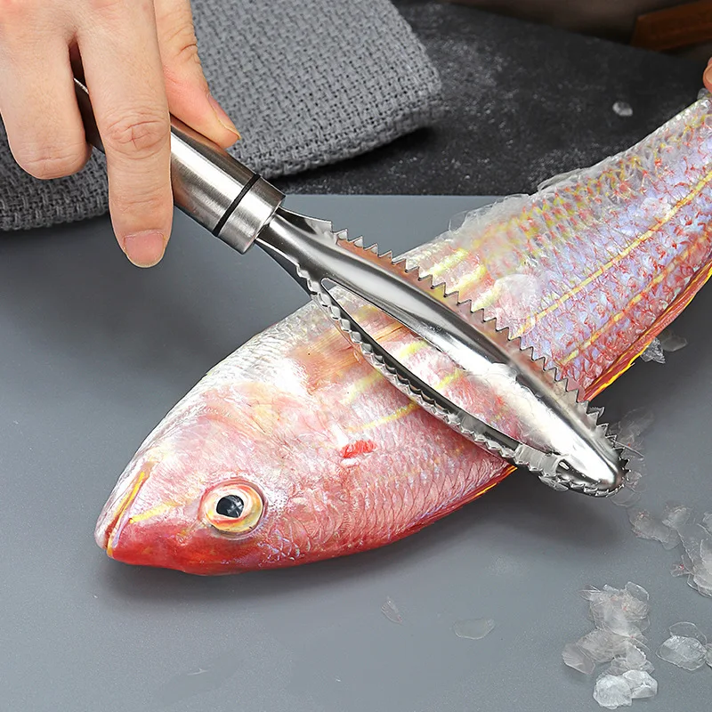 Mutfak Balık Temizleme Bıçağı Kesici Paslanmaz Çelik Balık Terazi Kazıyıcı Balık Terazi Temizleme Fırçası Kaldırmak Mutfak Aksesuarı