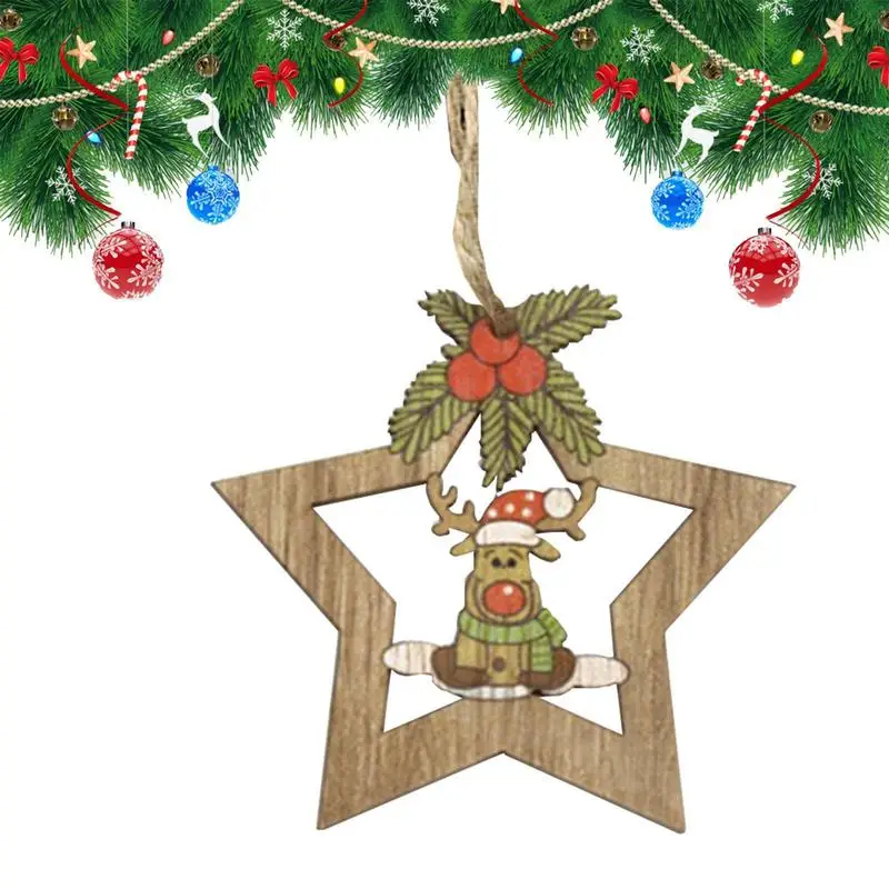 Noel Ahşap Süsler Baskılı Ahşap yılbaşı dekoru Ön Kapı İçin Kolay Asılı noel dekoru es Masa Kapıları İçin