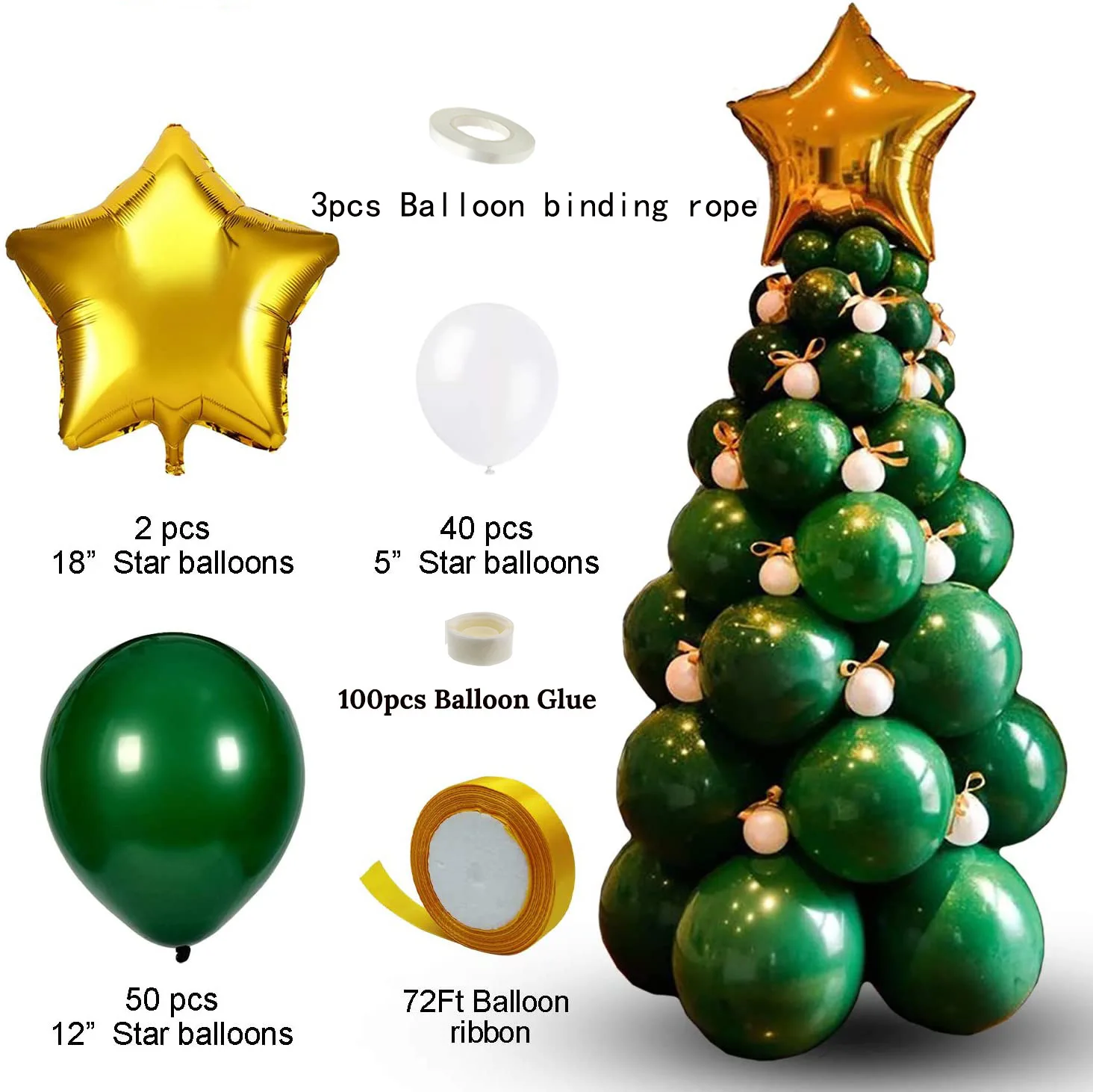 Noel Tema Parti dekorasyon balonu Paketi Noel Ağacı Balon Sütun Şekli Düzeni