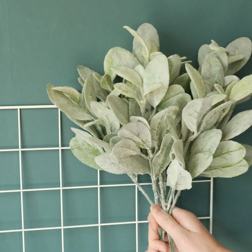 Plastik Okaliptüs şube yapay çiçek aranjmanı sahte yeşillik düğün dekorasyon için yeşil yapraklar sahte bitki