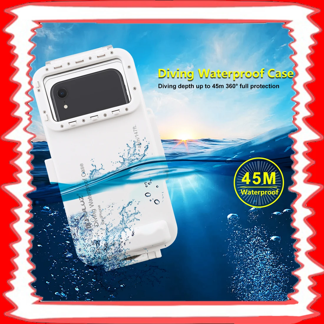 PULUZ 45 m Su Geçirmez Dalış Konut Fotoğraf Video Alarak Sualtı Kapak iphone için kılıf 11, iPhone X, iPhone 8 & 7, İOS 13.0