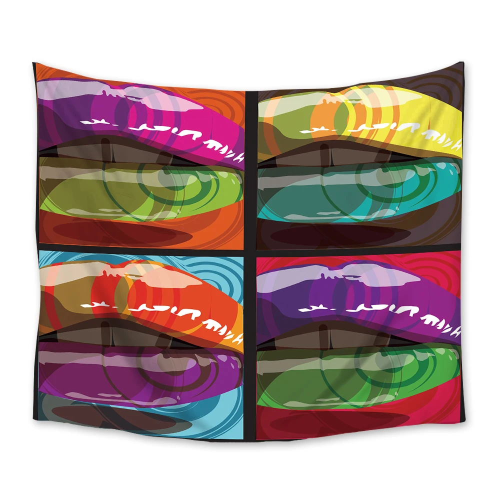 Renkli Seksi Dudaklar Goblen Duvar Asılı Halılar Yatak Örtüsü duvar sanat dekoru Battaniye Atmak Havlu Pencere Perde Yoga Mat