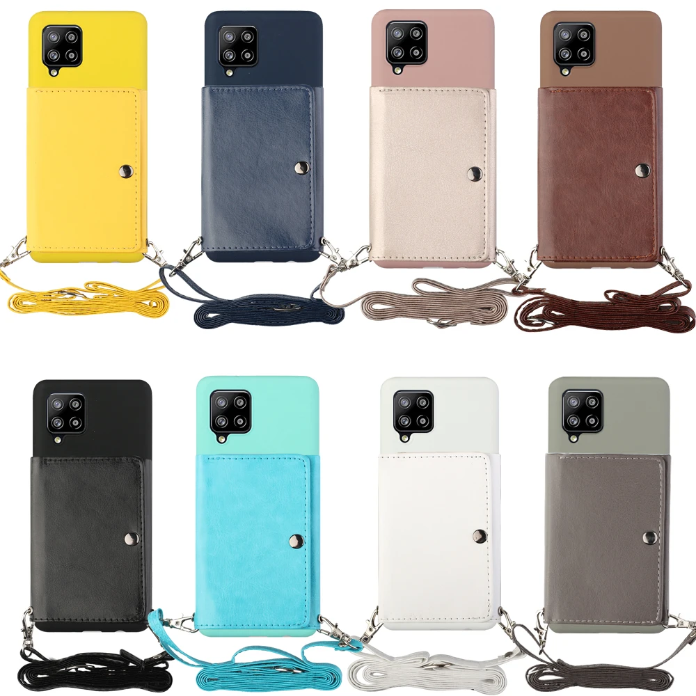 Samsung Note8 9 10 20 S8 S9 S10 S20 S21 S22 Plus Ultra Cüzdan Telefon Dava Arka Kapak Kabuk Uzun Çapraz Omuz Askısı Stand İçin 