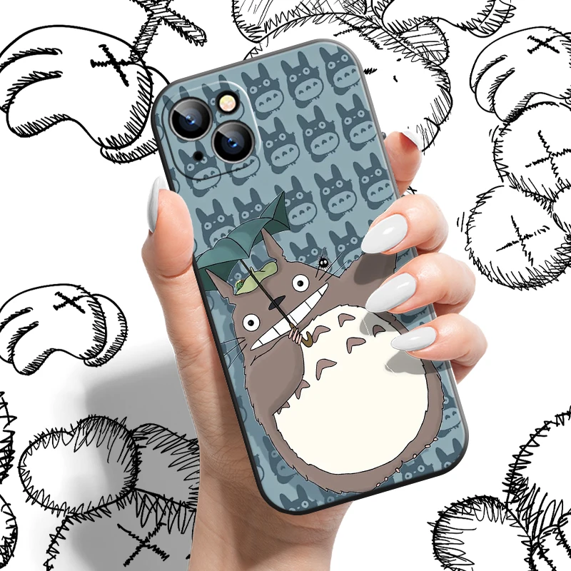 Sevimli Karikatür Totoro Miyazaki telefon kılıfı İçin Apple iPhone 13 12 11 Pro 12 13 Mini X XR XS Max SE 6 6s 7 8 Artı Silikon Kapak