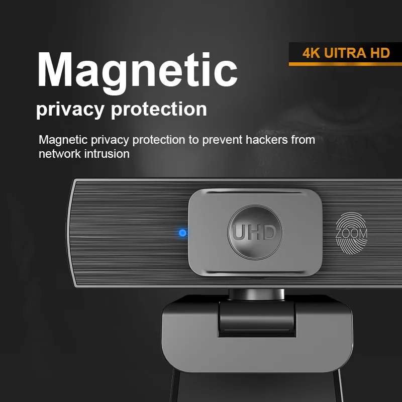 Taşınabilir 4K Webcam HD Sensör Otomatik Odaklama Kamerası Mikrofon ile Gizlilik Kapak Tak ve Çalıştır USB Bilgisayar Kamerası Pro Stre