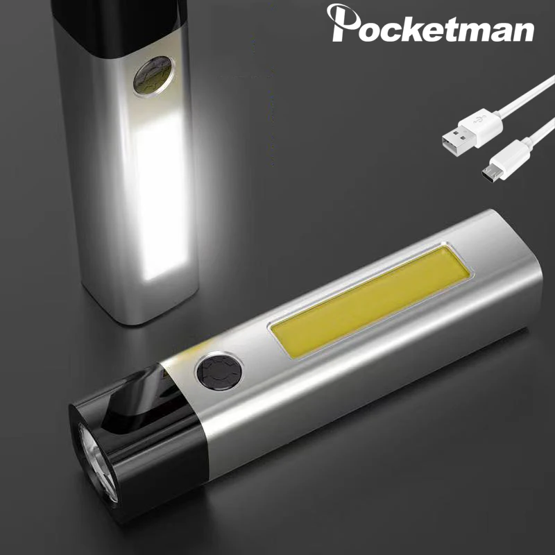 Taşınabilir COB mini el feneri kademesiz karartma USB şarj edilebilir el feneri Torch bisiklet ışık kamp ışık su geçirmez lanterna