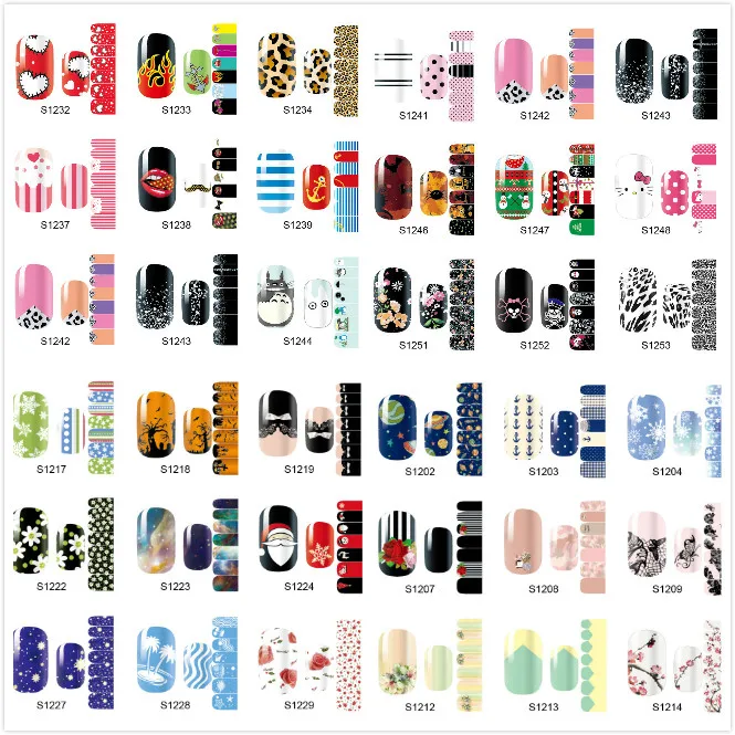 Toptan Yeni Mükemmel Chic Nail Art Sticker Kendinden yapışkanlı tam Manikür Güzellik Wrap Dekorasyon Çıkartması 100pks / lot ücretsiz kargo