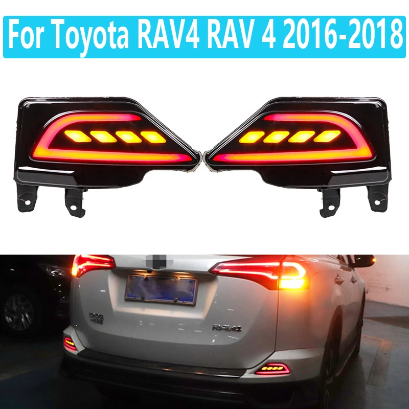 Toyota RAV4 RAV için LED arka tampon ışığı 4 2016 - 2018 4-ın-1 fonksiyonları sis lambası fren lambası dinamik dönüş sinyali ters ışık