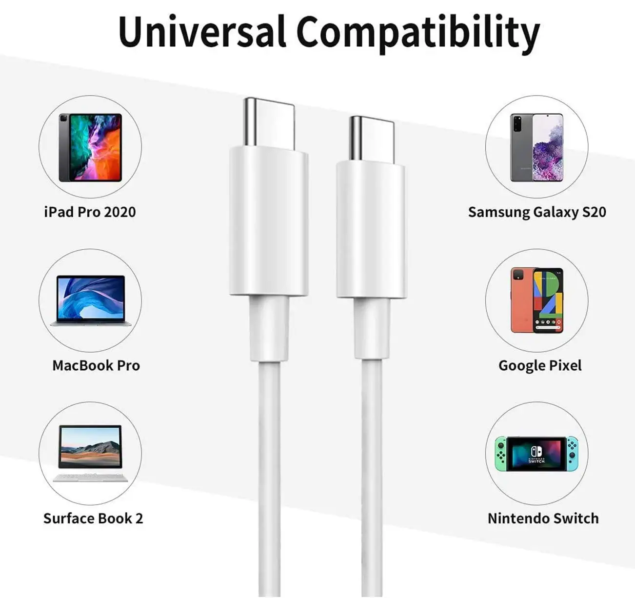 USB C USB C hızlı Şarj Çift Tip C Kablo için iPad Pro 0.25 m/1m / 2m Hızlı şarj kablosu İçin Xiaomi 10 Redmi 10X Pro K30 8A 9