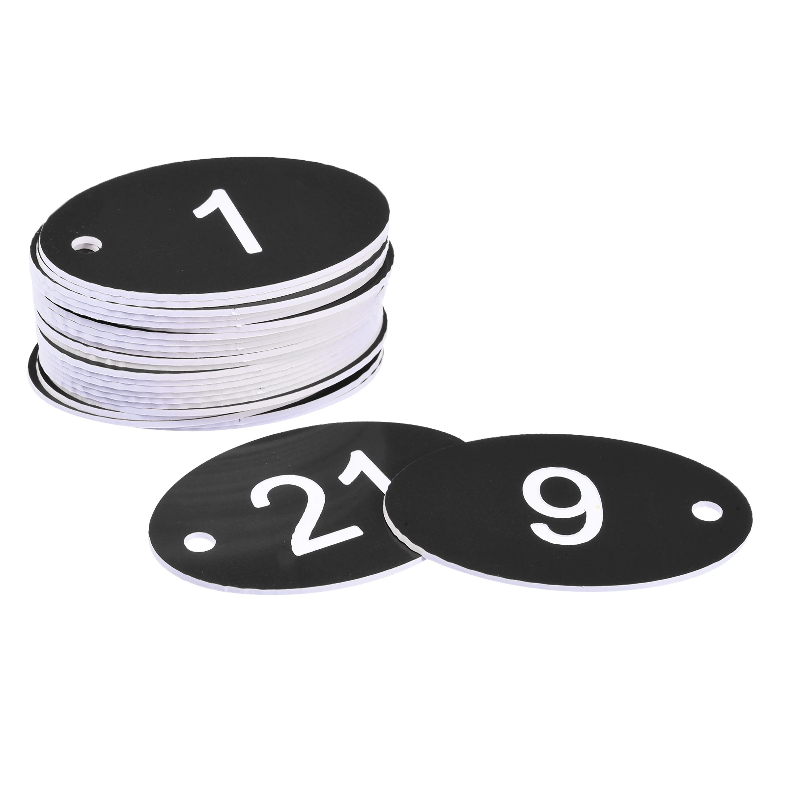 Uxcell Oval 1-25 Numarası Etiketi Anahtar Etiketi Akrilik Kazınmış Siyah KIMLIK Etiketi Dekorasyon, 25 paket
