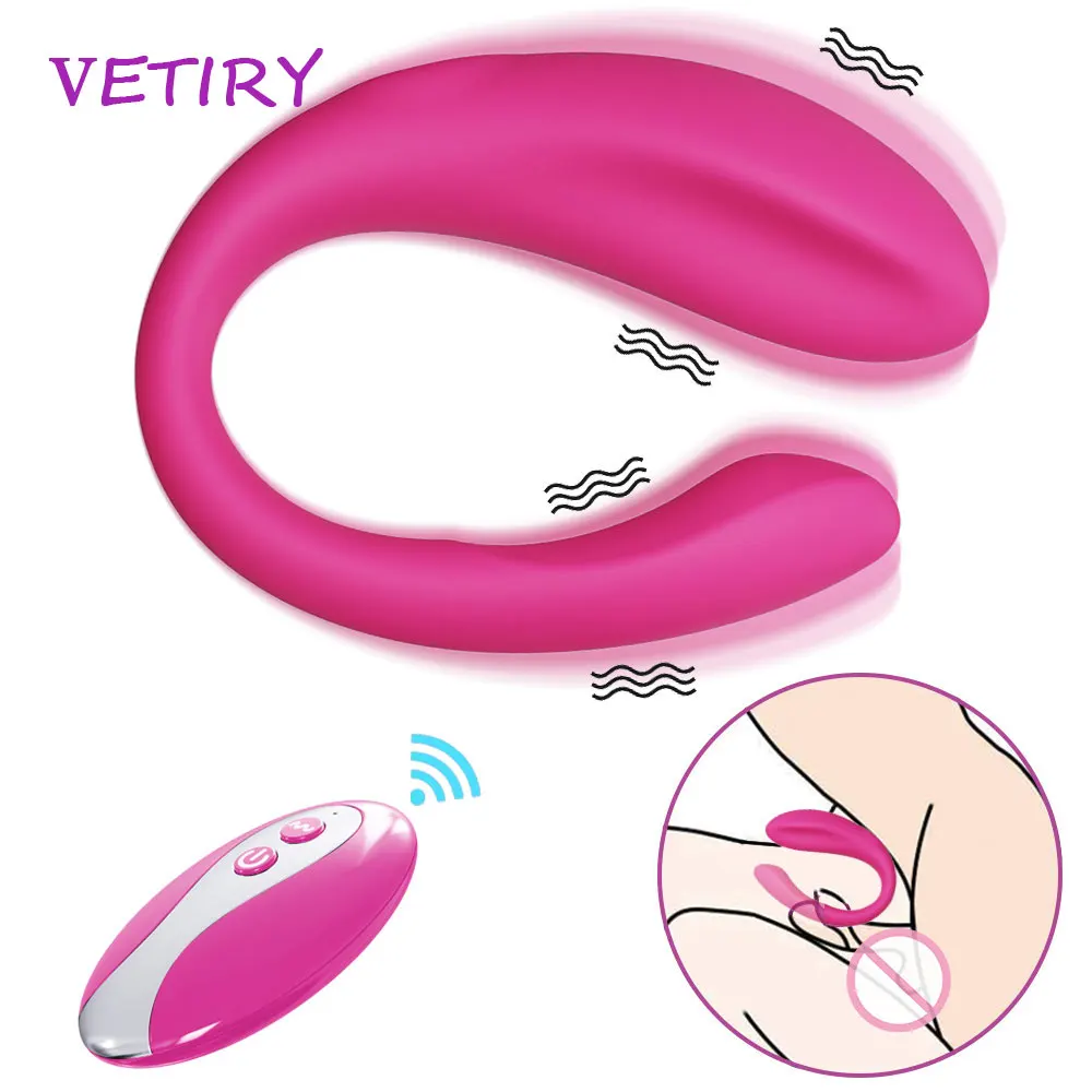Vajina Klitoris Teşvik Titreşim Çift için Kablosuz Uzaktan G-spot U Tipi Vibratör Kadın mastürbasyon için seks oyuncakları Yetişkinler İçin 18