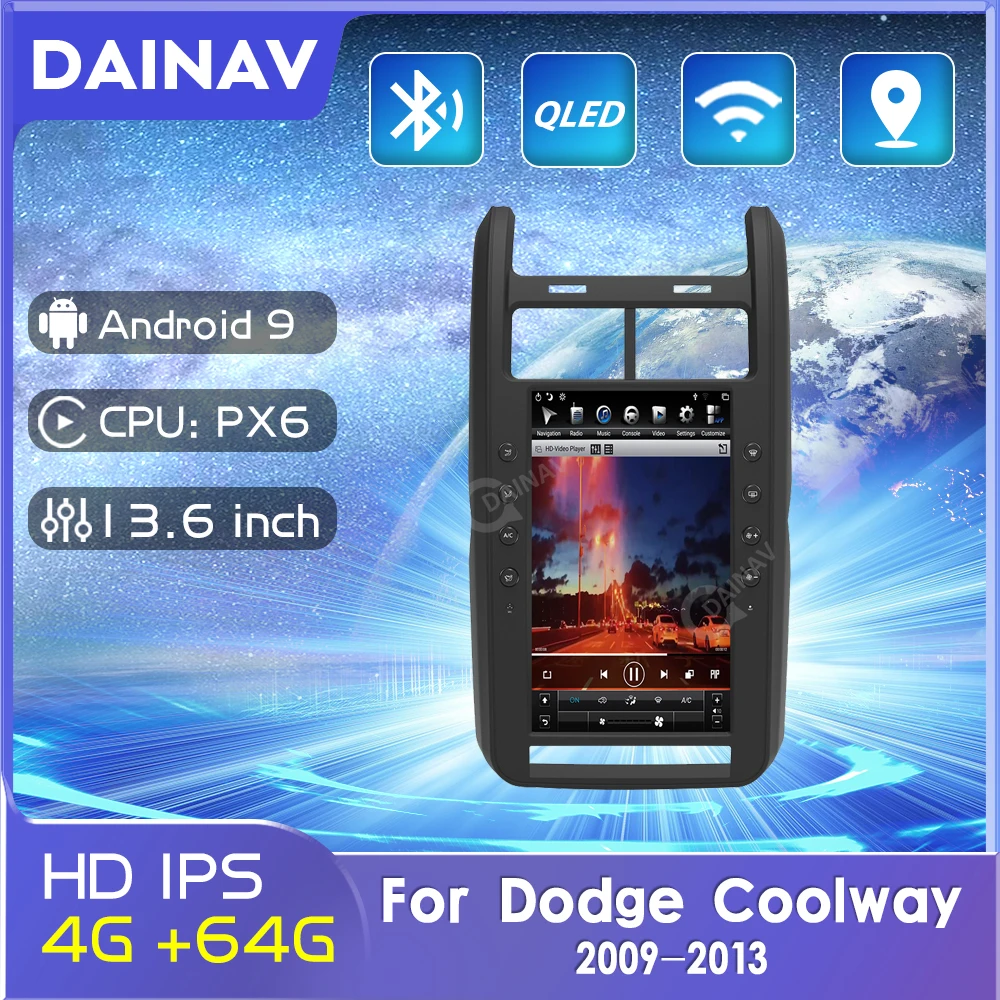 Video Multimedya Oynatıcı Araba Radyo Dodge Coolway 2009 İçin 2010 2012 2013 Android Sistemi Stereo Araba GPS Navigasyon OTOMATİK CARPLAY