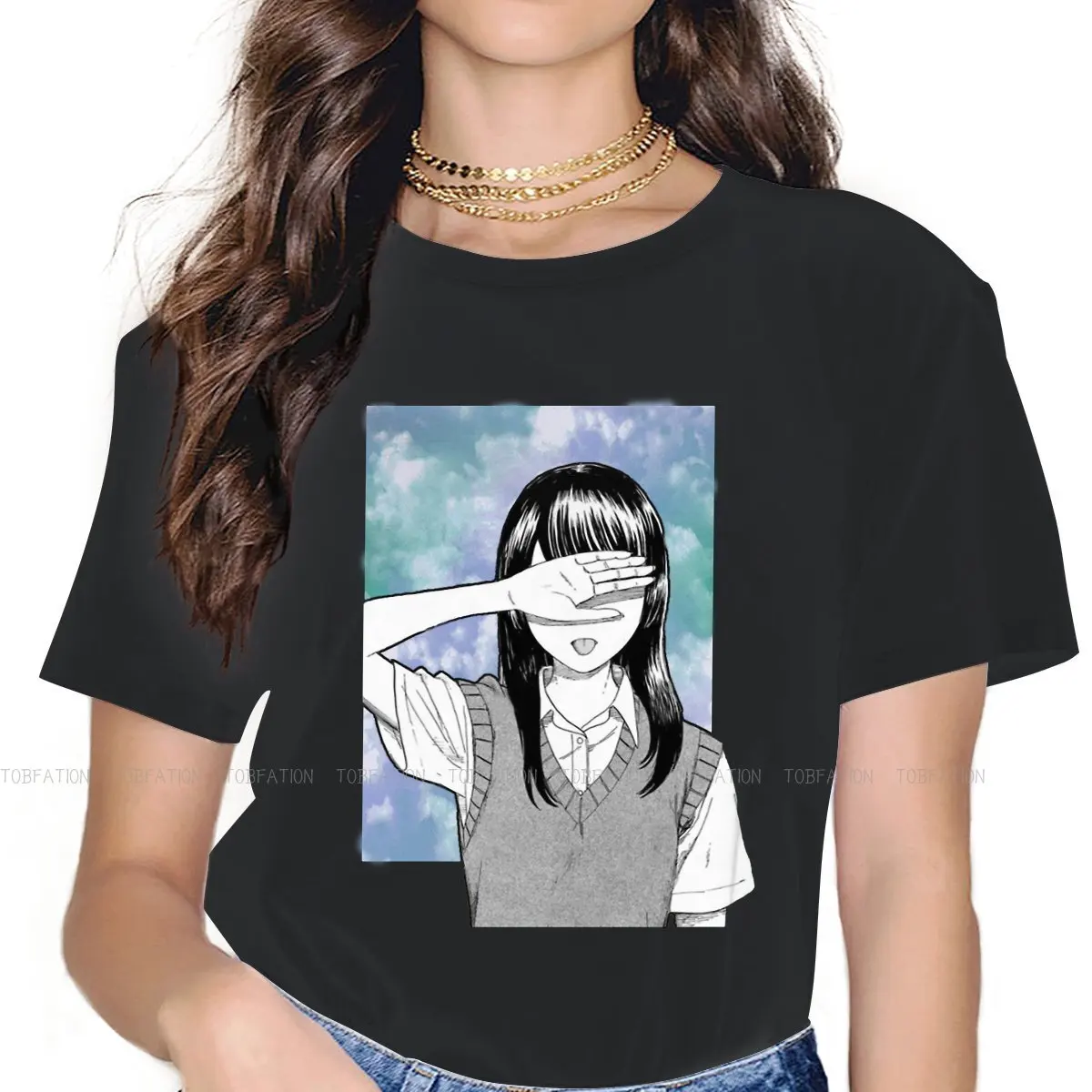 YALNIZ KIZ 5XL TShirt Kız Glitch Seri Animasyon Arsa Japonya En Kaliteli Hediye Fikri T Shirt Kısa Kollu Ofertas