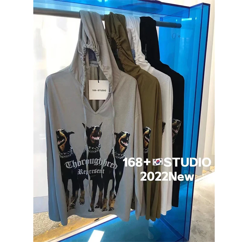 Yeni 2022 moda Tasarımcısı yeni stil Ünlü marka Karikatür Hound baskı rahat bol tişört yaz Kapşonlu güneş geçirmez Üst