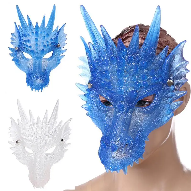 Yeni Cadılar Bayramı Gerçekçi Ejderha Başlık yüz kapatma / Karnaval Topu Parti Cosplay Sahne 3D Silikon Hayvan Ejderha baş maskesi