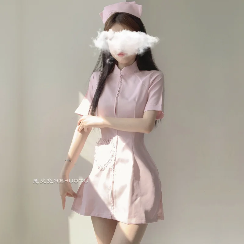 Yeni İç Çamaşırı Seksi V Yaka Tutku Sıcak Kısa Etek hemşire üniforması Günaha Takım Elbise Cosplay Anime Külot Kostüm