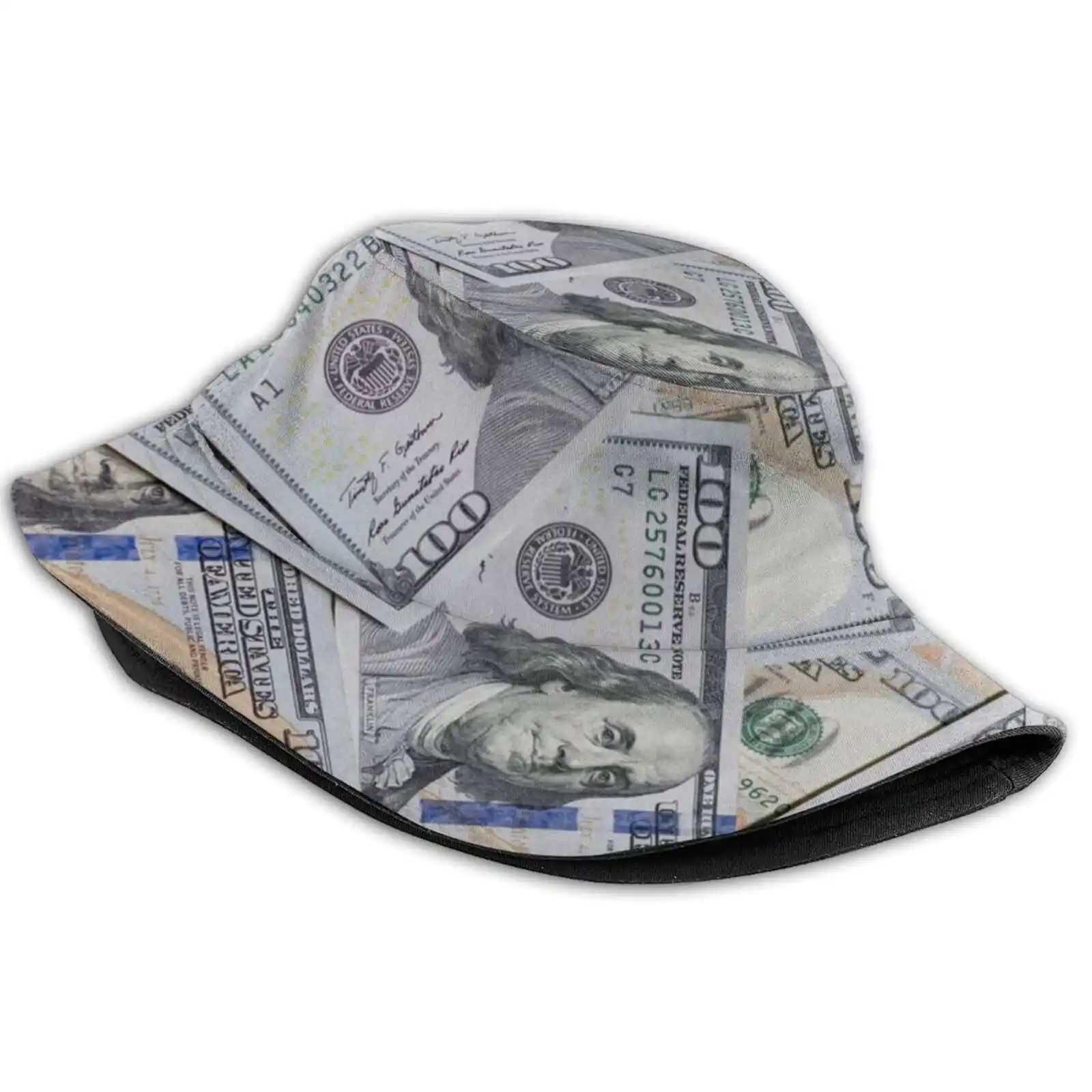Yüksek Rollin ' Unisex Balıkçı Şapka Kova Şapka Para Dolar Faturaları Yüz Yüzlerce Para Notlar Zengin Gangsta Gangster Serin
