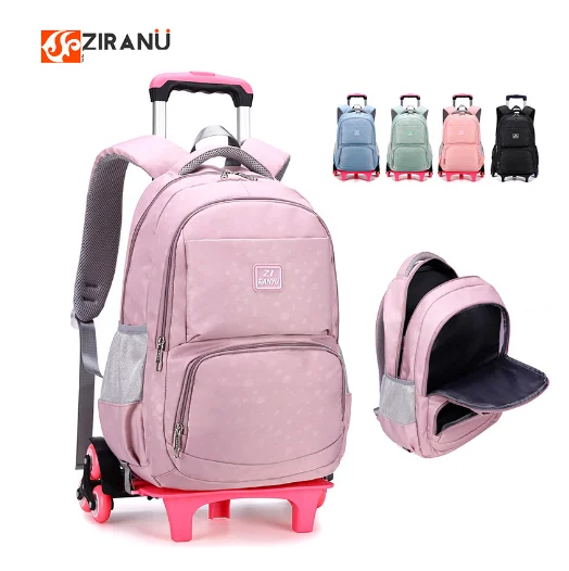 ZIRANYU Haddeleme Sırt Çantası kız sırt çantaları için Tekerlekler ile okul arabası Tekerlekli sırt çantası çocuklar için Haddeleme okul çantaları