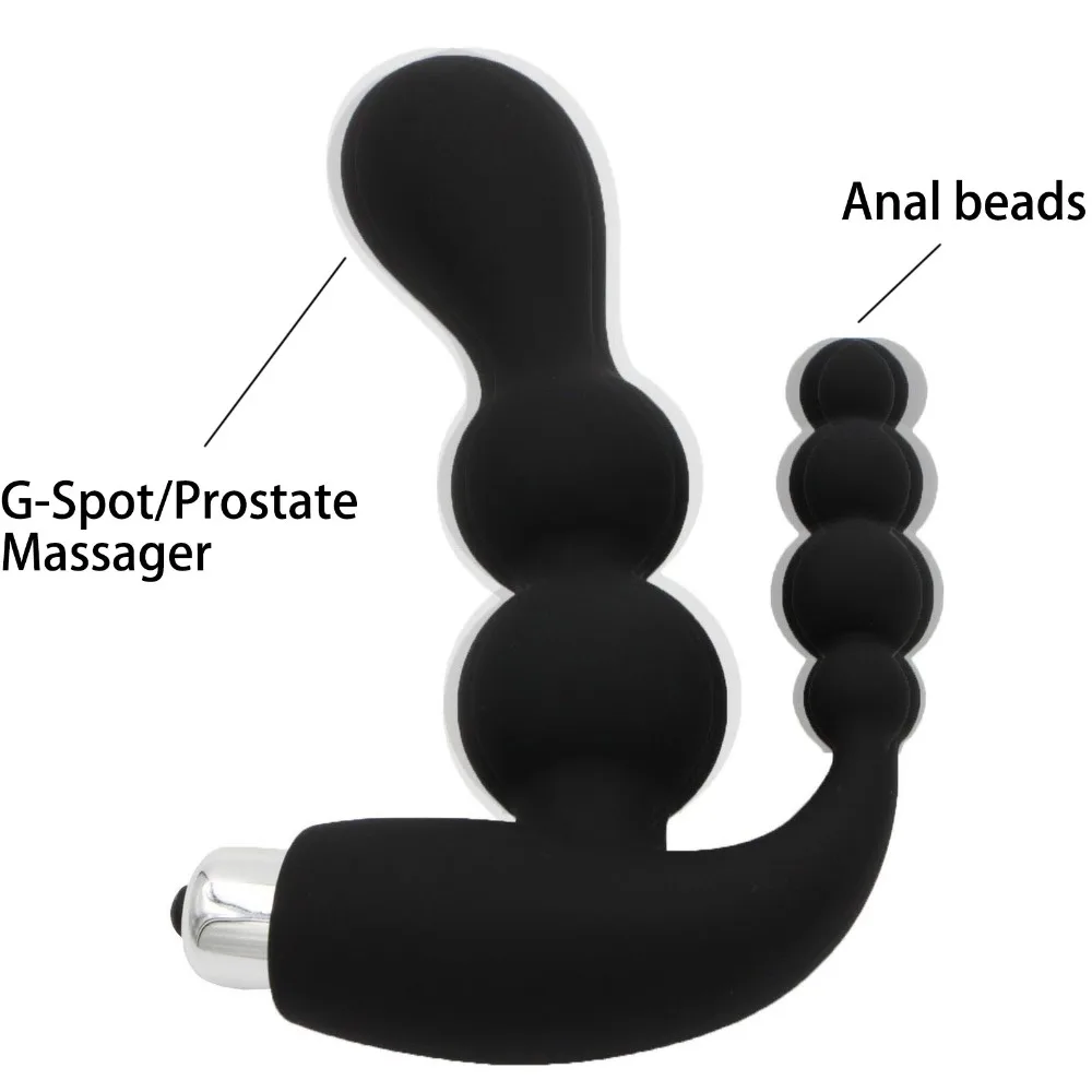  Çift Çift Kullanımlı Vibratörler Kadınlar için G-Spot Vajina Vibratör Anal Boncuk Butt Plug prostat masaj aleti Seks Oyuncakları Erkekler