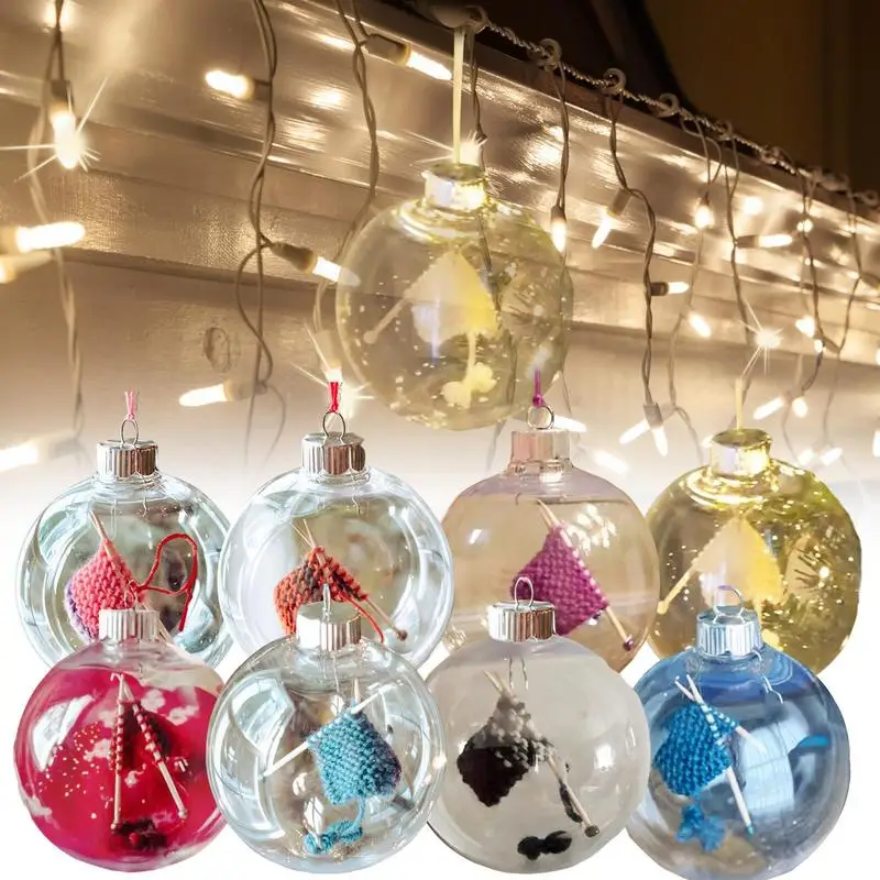 Örgü Noel Ağacı Top Dekor Noel top süsleme Asılı Çember ile Kristal Temizle Tatil Parti Top Dekorları Yatak Odası için