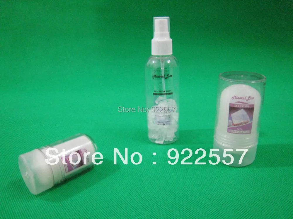 Ücretsiz kargo Doğal şap vücut deodorant seti, Doğal potasyum şap ürünleri seti, 60g + 120g + 100ml şap sprey seti